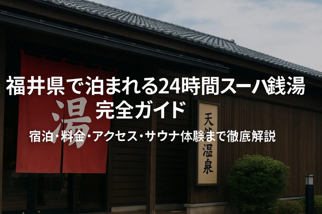 福井県で泊まれるスーパー銭湯完全ガイド|24時間・宿泊・サウナ体験も