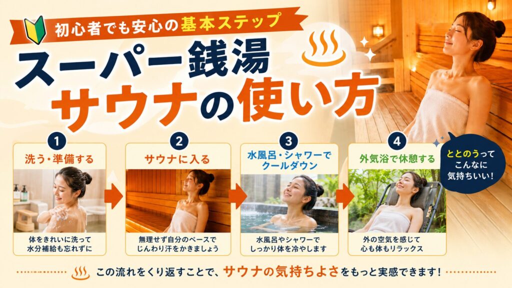 スーパー銭湯サウナの使い方
