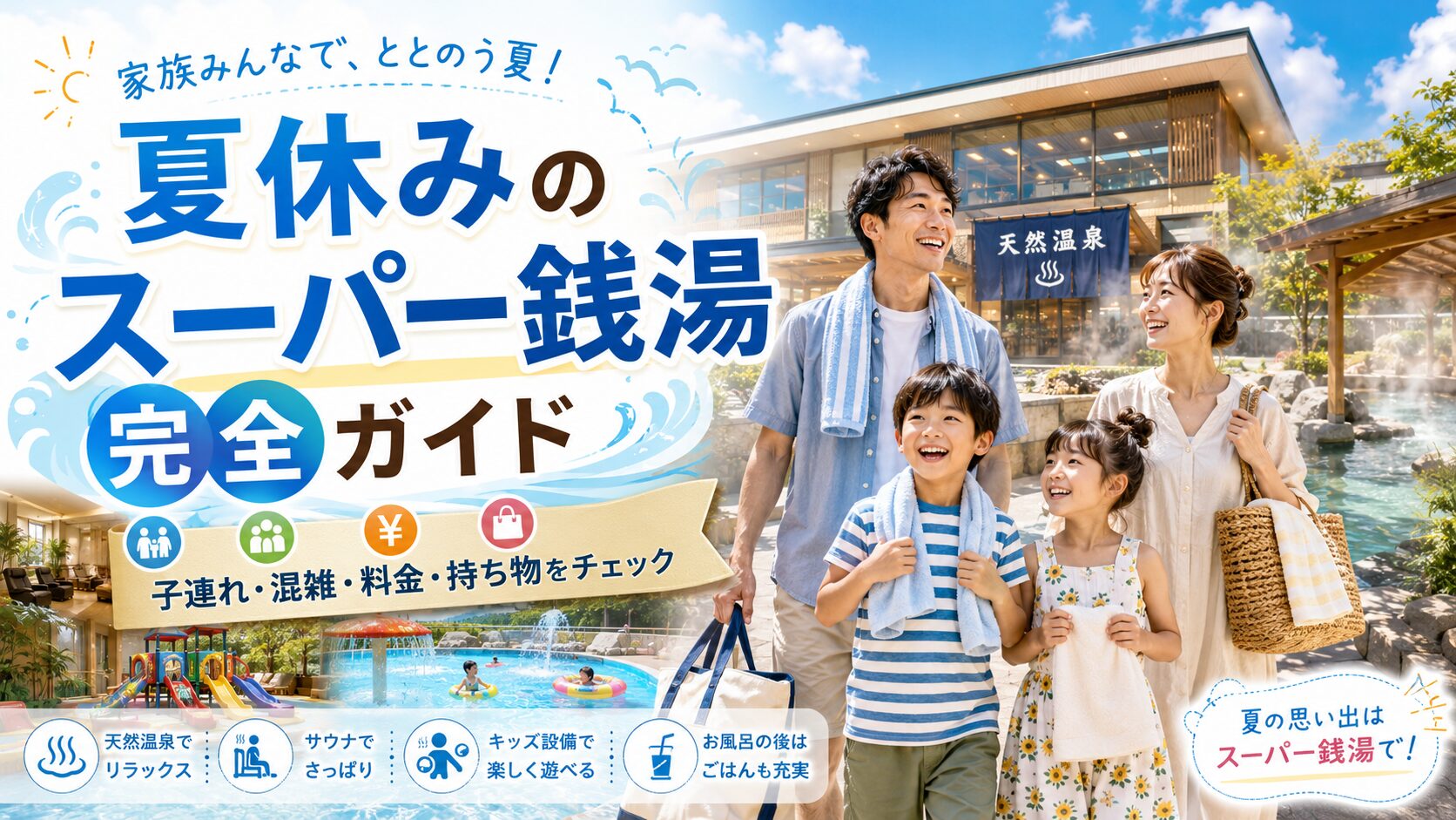 夏休みのスーパー銭湯完全ガイド｜子連れと混雑対策