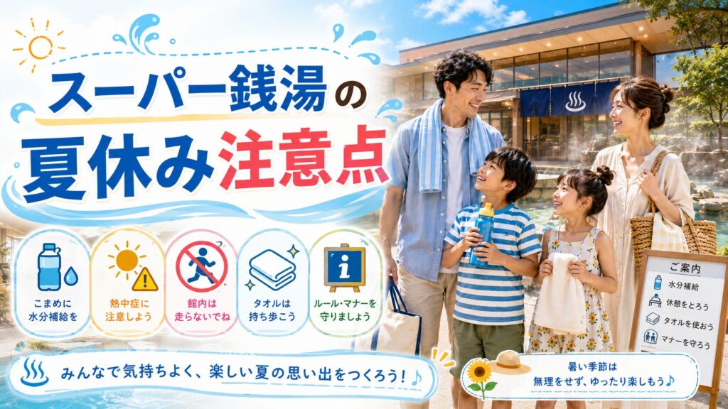 スーパー銭湯の夏休み注意点